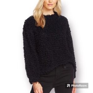 Vince Camuto Teddy-Knit Sweater – Mock Turtleneck – Black – Size Medium